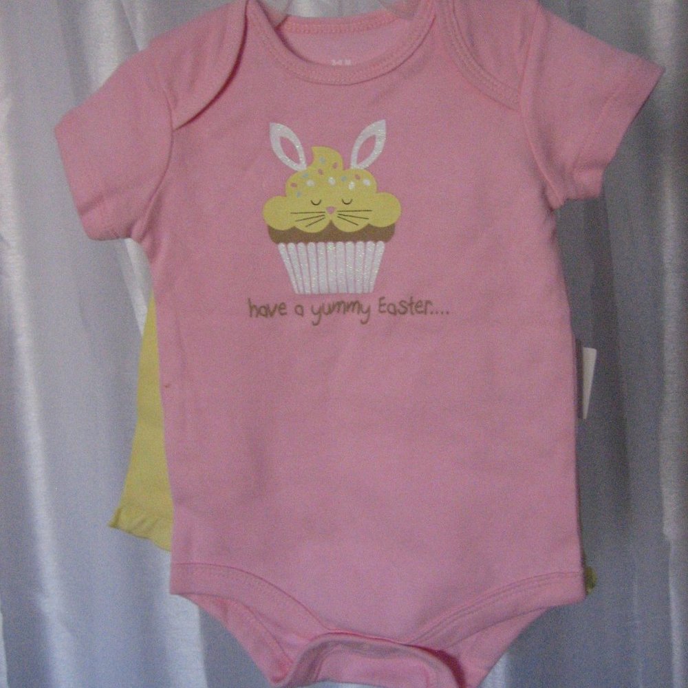 Have a Yummy Easter Infant Girl's Pink One Piece Bodysuit & Yellow Shorts NWWT